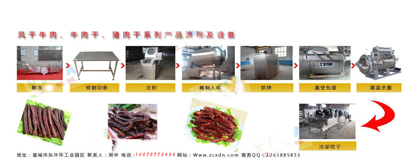 牛肉干生產流程